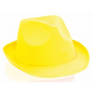 Geel trilby hoedje voor volwassenen