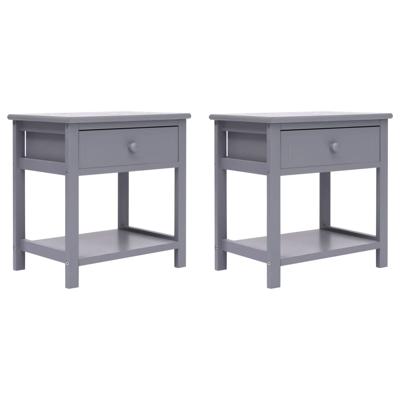 Nachtkastje 2 st 40x29x42 cm paulowniahout grijs