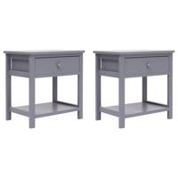 Nachtkastje 2 st 40x29x42 cm paulowniahout grijs