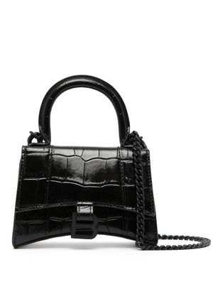 Balenciaga mini sac à main Hourglass embossé - Noir