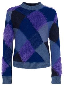 Marni pull en maille losanges - Bleu