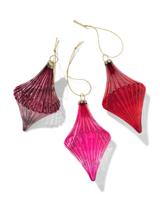 HEMA Kerstballen set 10cm glas diamant - 3 stuks (rood)