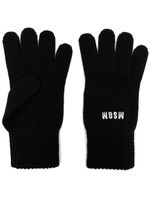 MSGM gants en maille à logo brodé - Noir - thumbnail