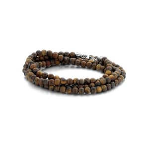 Frank 1967 7FN 0010 Ketting met tijgeroog natuursteen matbruin 60 cm