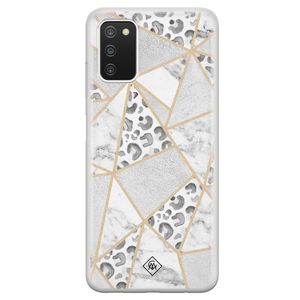 Samsung Galaxy A03s siliconen hoesje - Stone & leopard print