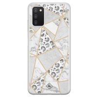 Samsung Galaxy A03s siliconen hoesje - Stone & leopard print