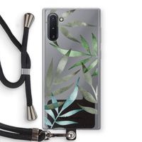 Tropical watercolor leaves: Samsung Galaxy Note 10 Transparant Hoesje met koord