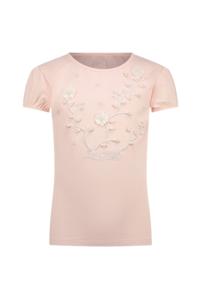 Le Chic Zomer t-shirt meisjes Roze - parels & bloemen - Nommy