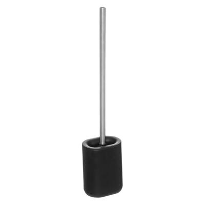 5Five WC-/toiletborstel met houder - plat - zwart - polypropyleen kunststof kop - 53 cm