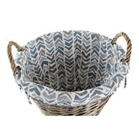 Decoratieve Mand DKD Home Decor Blauw Wit vlechtwerk 44 x 44 x 42 cm