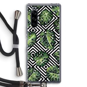 Geometrische jungle: Sony Xperia 5 Transparant Hoesje met koord