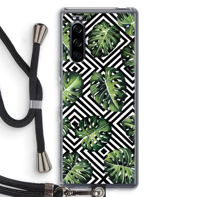 Geometrische jungle: Sony Xperia 5 Transparant Hoesje met koord