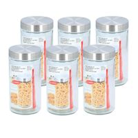 Alpina set van 6x stuks glazen luxe voorraadpot/voorraadbus 1500 ml