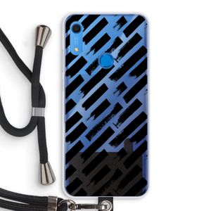 Zwarte vegen: Huawei Y6s Transparant Hoesje met koord