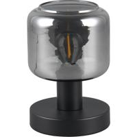 LED Tafellamp - Trion Atak - E14 Fitting - 1 lichtpunt - Mat Zwart - Metaal - Verchroomd Glas