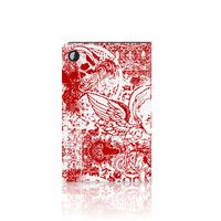 Tablettasje Samsung Galaxy Tab A8 2021/2022 Angel Skull Rood