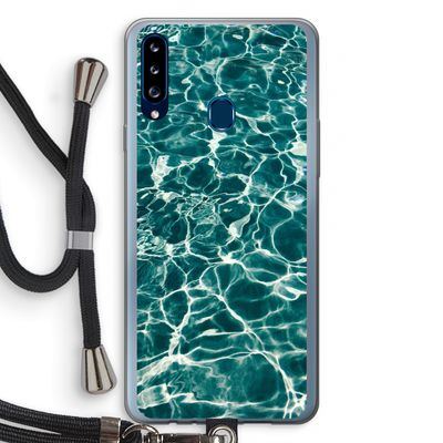 Weerkaatsing water: Samsung Galaxy A20s Transparant Hoesje met koord