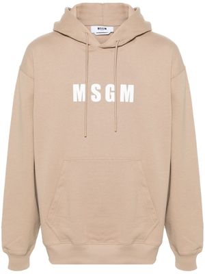 MSGM hoodie en coton à logo imprimé - Tons neutres