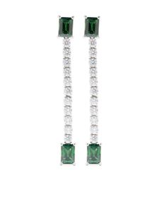 Swarovski boucles d'oreilles Matrix serties de cristaux - Argent