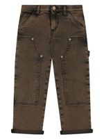 Dolce & Gabbana Kids jean droit à plaque logo - Marron - thumbnail