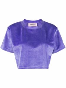 STYLAND t-shirt crop à effet de velours - Violet