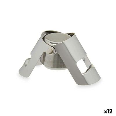 Champagne stop Kinvara KT970 KT970 Zilverkleurig Zilver Siliconen Roestvrij staal Plastic 6 x 5,5 x 3,5 cm Hermetisch (12 Stuks)