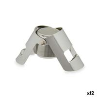 Champagne stop Kinvara KT970 KT970 Zilverkleurig Zilver Siliconen Roestvrij staal Plastic 6 x 5,5 x 3,5 cm Hermetisch (12 Stuks)