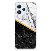 Xiaomi Redmi 12 4G | TPU | Siliconen hoesje | Marmer Wit Zwart - Origineel Cadeau Man