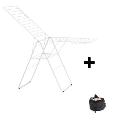 Brabantia hangon droogrek 25 meter incl wasknijpertasje wit
