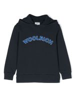 Woolrich Kids hoodie à logo en éponge - Bleu - thumbnail