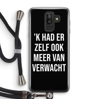 Meer verwacht - Zwart: Samsung Galaxy J8 (2018) Transparant Hoesje met koord