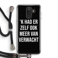 Meer verwacht - Zwart: Samsung Galaxy J8 (2018) Transparant Hoesje met koord
