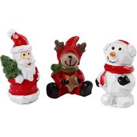 Creativ Company Miniatuur figuren, kerstman, rendier en sneeuwpop, h: 35 mm, l: 10 mm, 3 stuk/ 1 doos