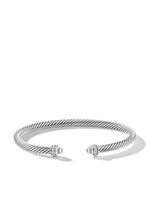 David Yurman bracelet en argent sterling Cable Classic serti de diamants et de prasiolite