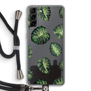 Tropische bladeren: Samsung Galaxy S21 Plus Transparant Hoesje met koord