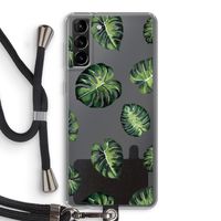 Tropische bladeren: Samsung Galaxy S21 Plus Transparant Hoesje met koord