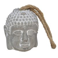 Gerimport Deurstop Buddha - grijs- beton - 13 x 13 x 15 cm - woonaccessoires - deurstopper