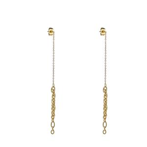 Day&Eve Oorbellen Pull Trough Chunky Chain | Goud