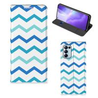 OPPO Find X3 Lite | Hoesje met Magneet | Zigzag Blauw OPPO Find X3 Lite | Hoesje met Magneet | Zigzag Blauw