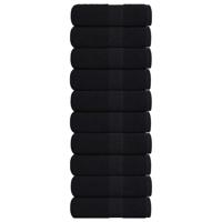 VidaXL Washandjes 10 stuks frogn zwart 30x30 cm 100% katoen