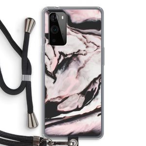 Roze stroom: OnePlus 9 Pro Transparant Hoesje met koord