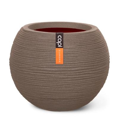 Vaas bol Rib NL 40x32 warm taupe bloempot - Capi europe