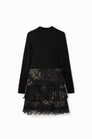 Korte geplisseerde jurk - BLACK - XL