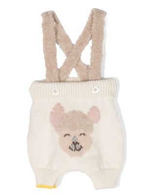 Gensami kids salopette Alpachino en maille intarsia - Tons neutres