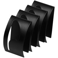 Benson Ophanghaakje - 4x - zelfklevend - zwart - ijzer - handdoek houder