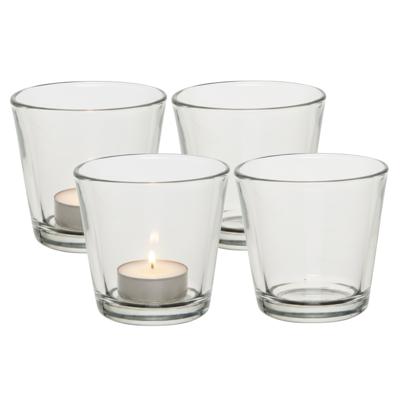 Theelichthouder - 20x stuks - 7,5 cm - transparant - glas - waxinelichthouder - kaarsenhouder