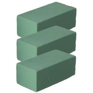 Steekschuim/oase voor plantenbak - 3x - groen - nat - 23 x 7,5 x 11 cm