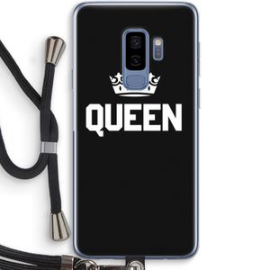 Queen zwart: Samsung Galaxy S9 Plus Transparant Hoesje met koord
