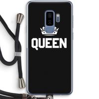 Queen zwart: Samsung Galaxy S9 Plus Transparant Hoesje met koord