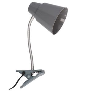 Gerimport Bureaulamp met klem - grijs - 22 x 12 x 32 cm - Buigbare leeslampen/ tafellampen